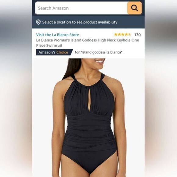 La Blanca Keyhole cut out front, criss cross back one piece swimsuit Size 4 NWT - Picture 1 of 3